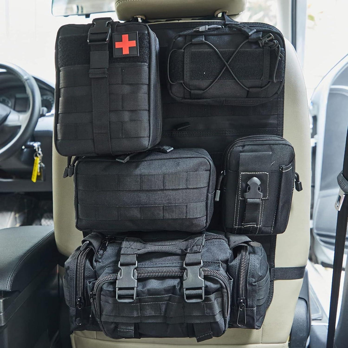 Taktischer LKW-Organizer Set für Rücksitz – 6tlg. Auto Aufbewahrung