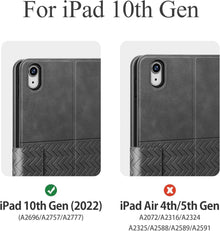 iPad 10. Generation 2022 Hülle 10,9 Zoll PU Leder Cover Grau