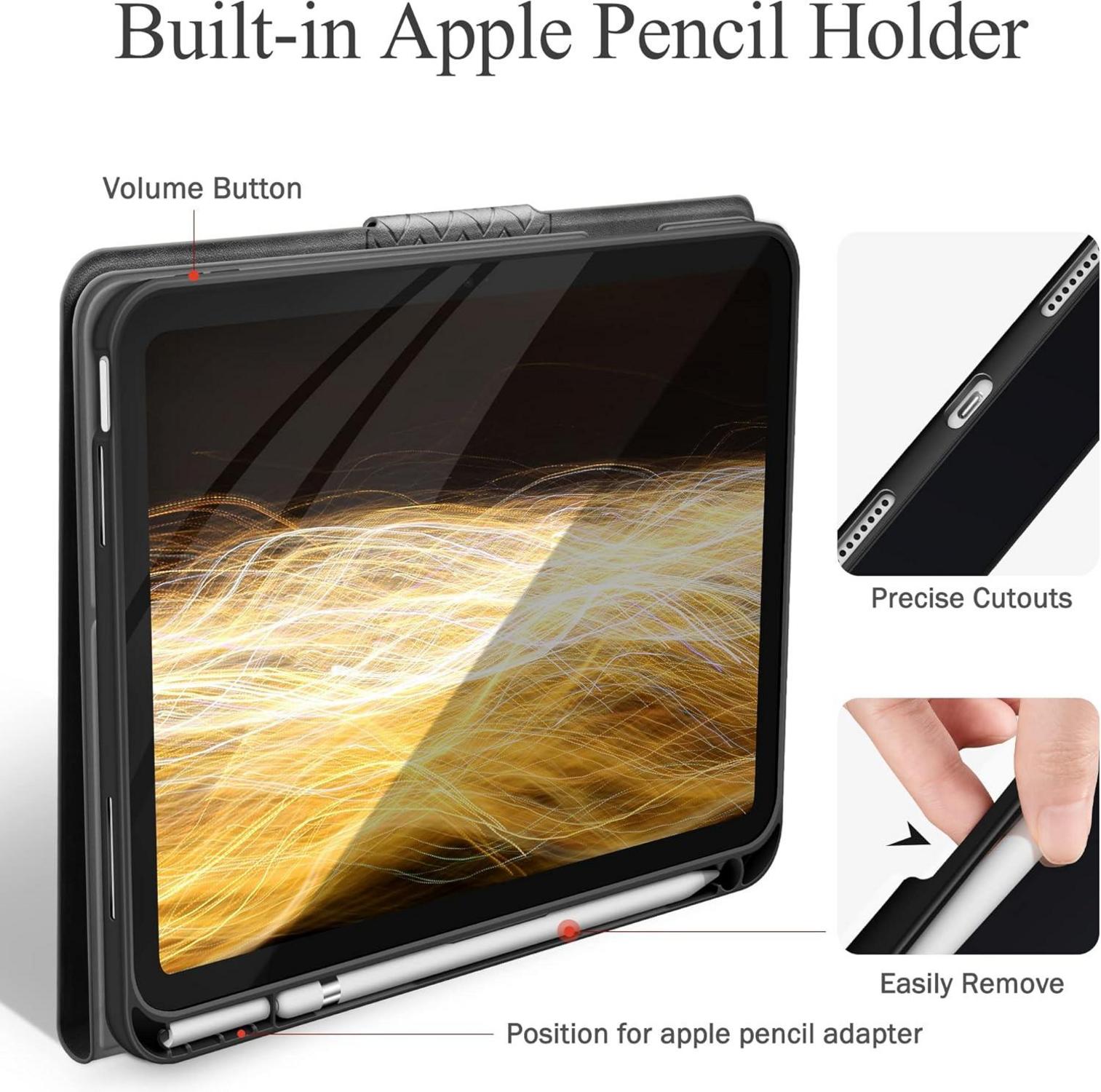 AUAUA iPad 10. Gen 2022 Auto Schlaf PU Leder Hülle Apple Stifthalter