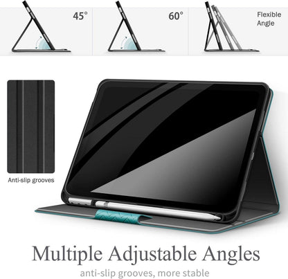 iPad 10. Generation 2022 Hülle mit Stifthalter, Auto Sleep/Wake, PU Leder Cover Grün