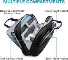 17,3-Zoll Laptoptasche Erweiterbar Schwarz Wasserabweisend
