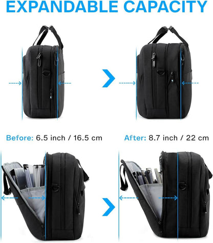 Laptoptasche für Geschäftsreisen und Büro, abschließbar - Schwarz 17,3
