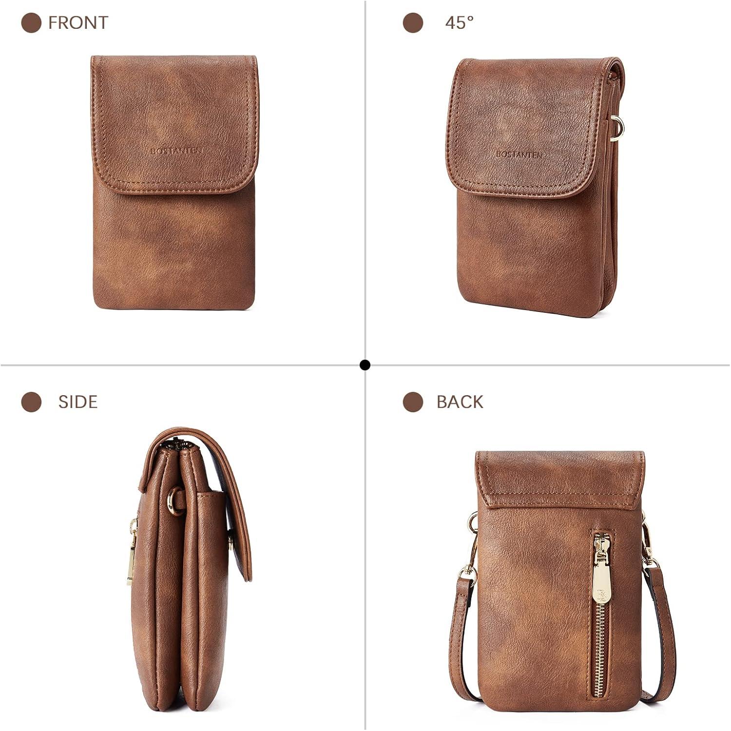 Handytasche Umhängetasche Damen Leder Braun für Designer