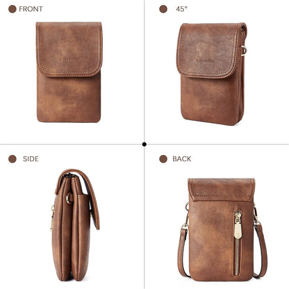 Handytasche Umhängetasche Damen Leder Braun für Designer