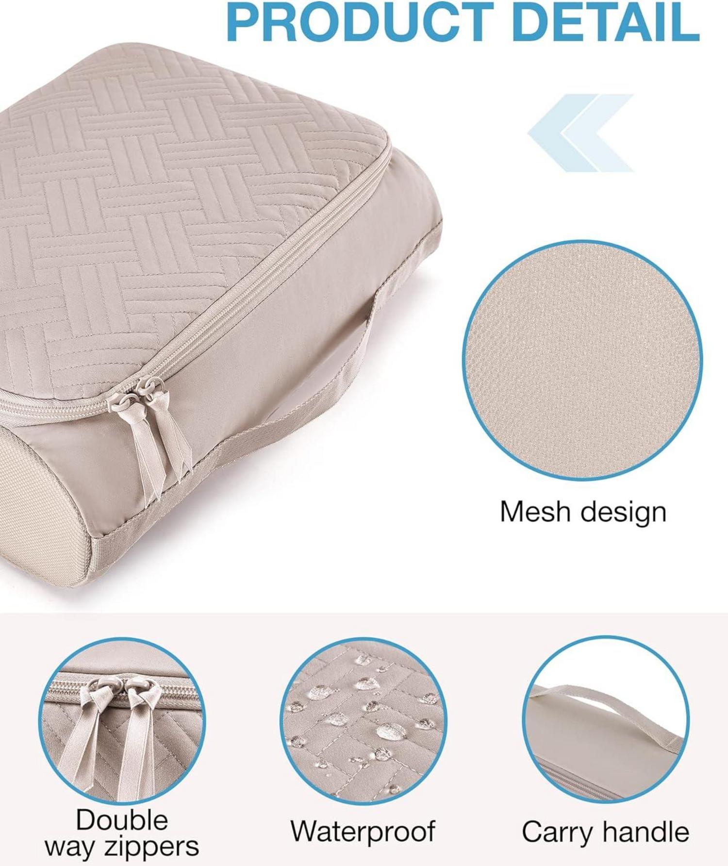 Packwürfel-Set Packtaschen für Reisen Urlaub Beige