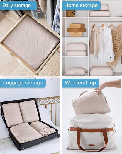 6-teilige Packing Cubes Set für Reisen und Urlaub Beige
