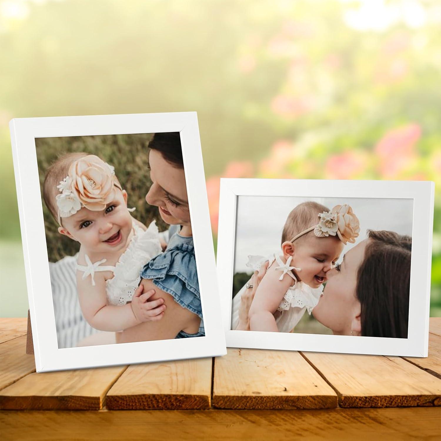 Bilderrahmen Collage 7er Set 15x20 cm Weiß für Fotos, Modern Rahmen Leicht Wand Tisch 15x20cm