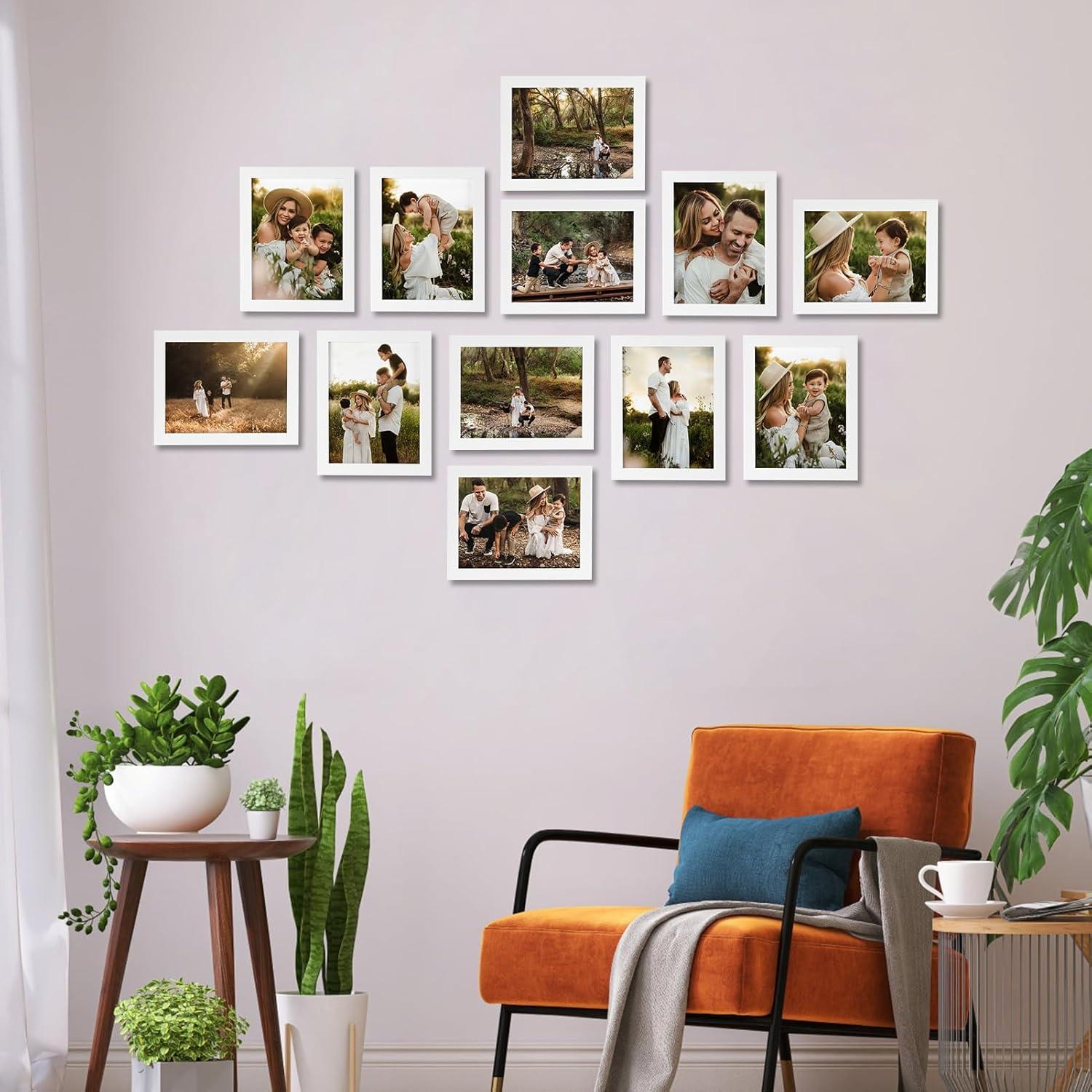 Bilderrahmen Collage 15x20cm Weiß Set 7 Stück - Modernes Fotorahmen Set