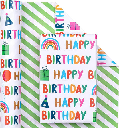Wendbares Geburtstags-Geschenkpapier Happy Birthday 43,2cm X 10m