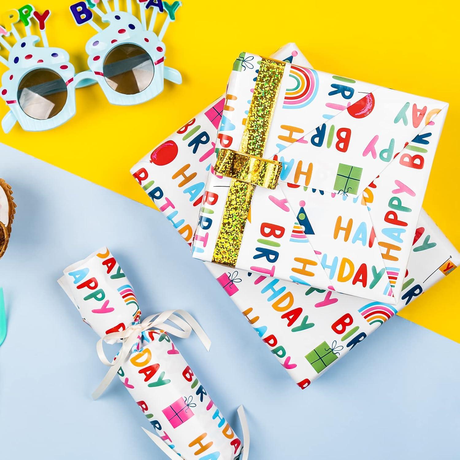 Wendbares Geburtstags-Geschenkpapier Happy Birthday 43,2cm X 10m