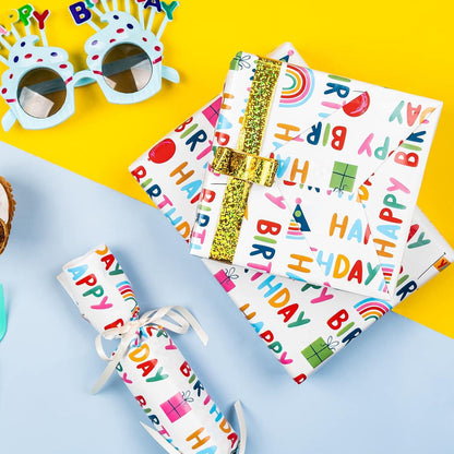 Wendbares Geburtstags-Geschenkpapier Happy Birthday 43,2cm X 10m