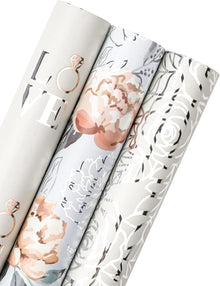 Hochzeits-Geschenkpapierrolle Mini-Rolle Silberne Designs 42,5
