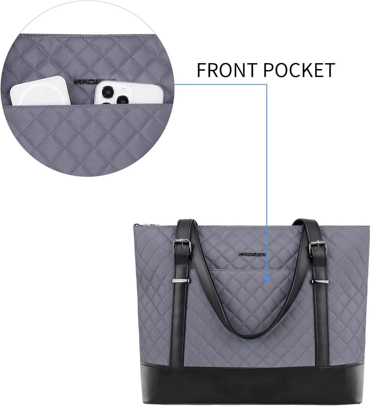 Laptop Damen Handtasche Grau 15,6 Zoll Tote Bag