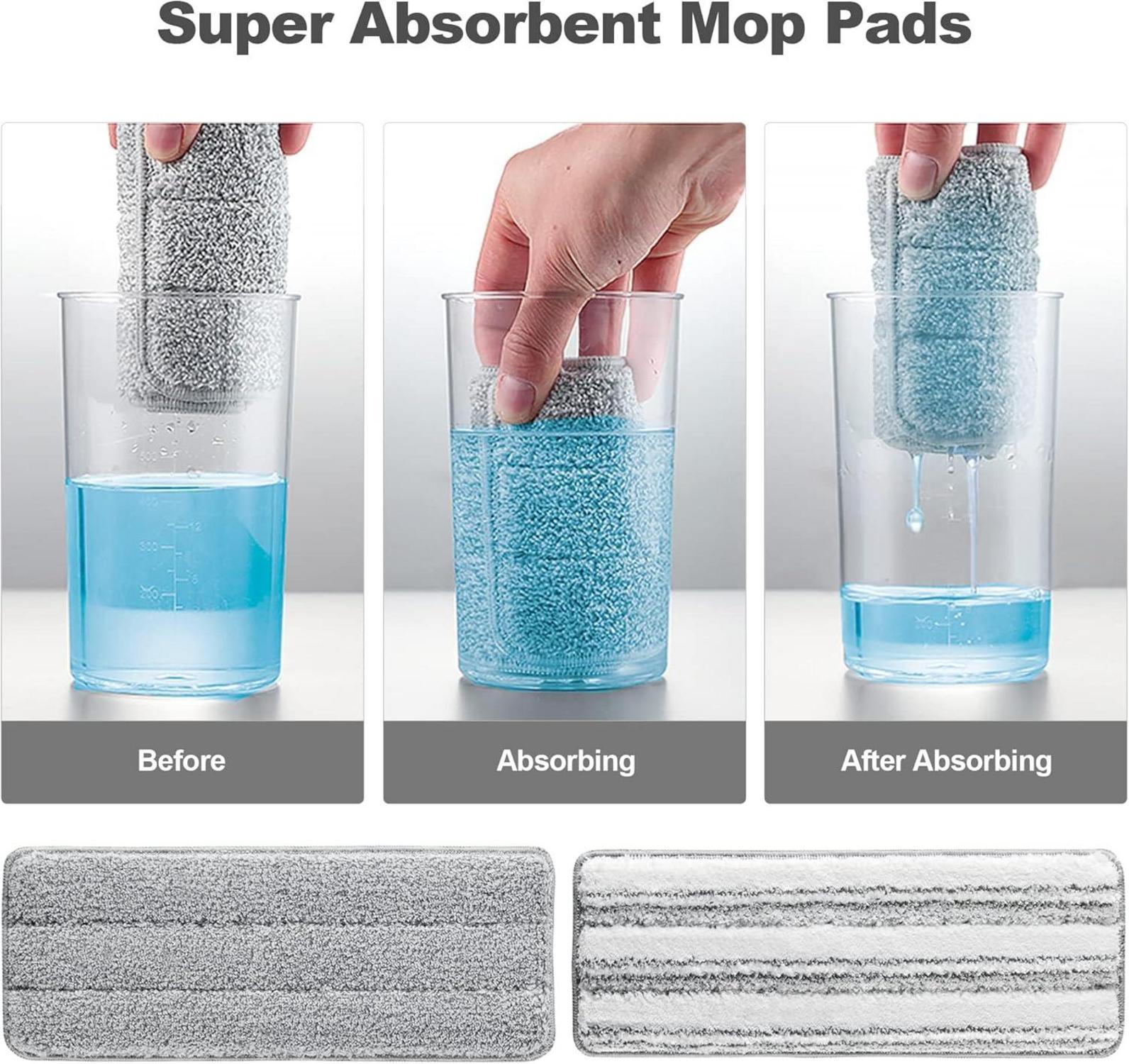 JOYMOOP Flache Mikrofaser Wischmopp-Pads Ersatz waschbar 33cm