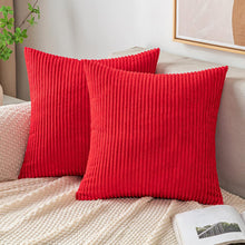 Dekorativer Kissenbezug Kordsamt 45x45cm Rot 2er Set