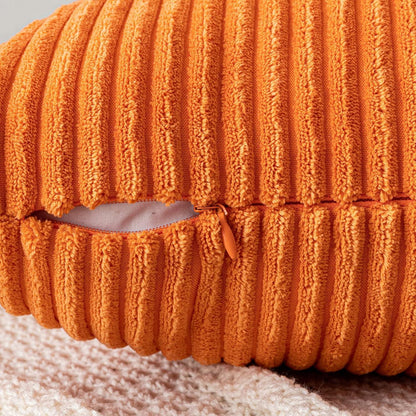 Herbst Kordsamt Zierkissenbezug 2er Set Orange 45x45cm