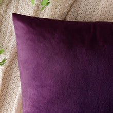 Samt Kissenbezug Aubergine Lila 2er Set 30x50 cm Sofakissen