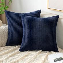 Kordsamt Kissenbezug Dekorative Zierkissen 40x40cm Navy Blau