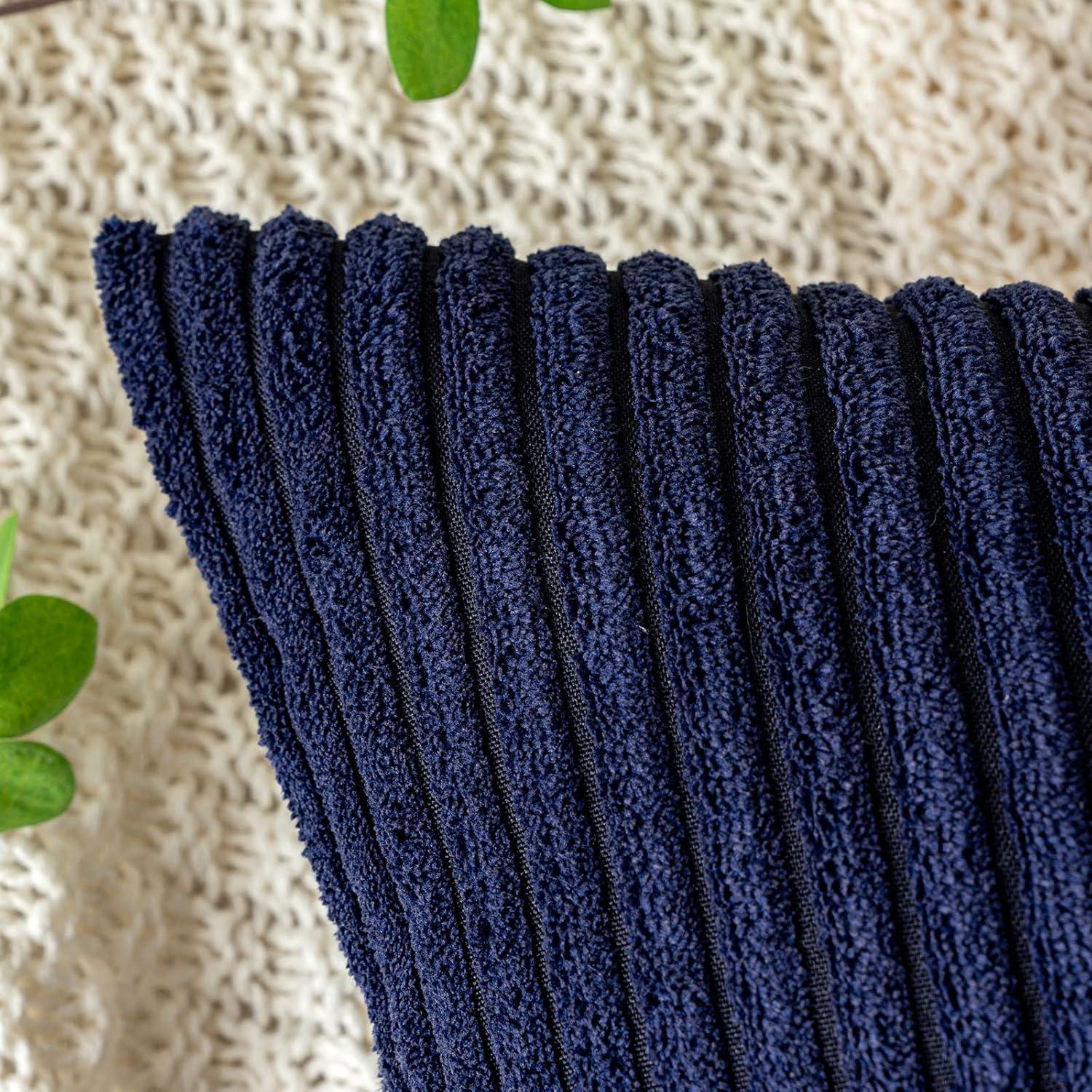 EMEMA Kissenbezug Kordsamt Navy Blau 40x40 cm 2er-Set