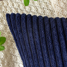 EMEMA Kissenbezug Kordsamt Navy Blau 40x40 cm 2er-Set