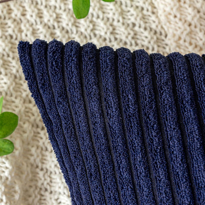 EMEMA Kissenbezug Kordsamt Navy Blau 40x40 cm 2er-Set