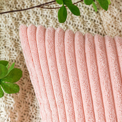Kordsamt Kissenbezug 40x40 cm Rosa - 2er Set