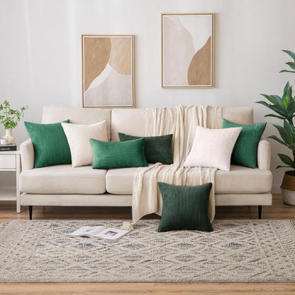 Kissenbezüge Kordsamt Beige 30x50cm 2er Set