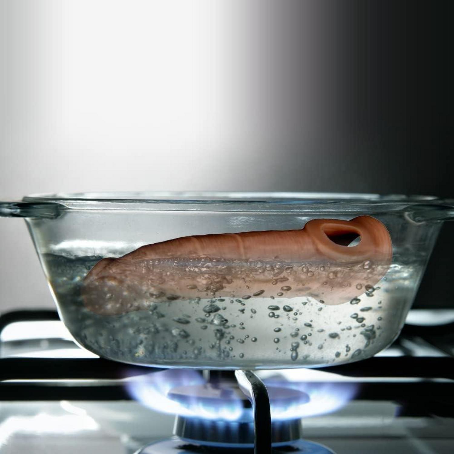 Penis Sleeve mit Hodenringen Silikon Penishülle Verlängerung Eichel