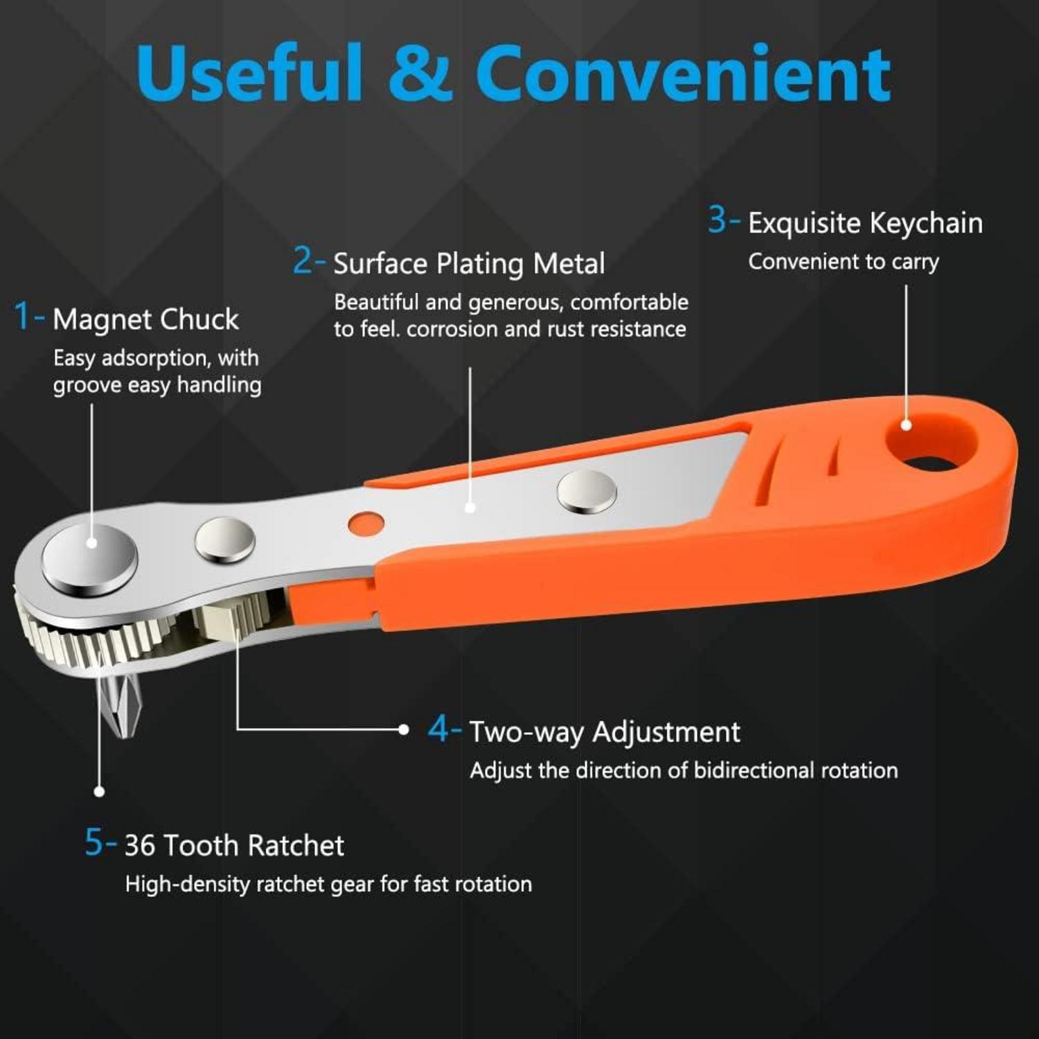 Ratschenschlüssel Magnetisch 110mm 1/4 Zoll Mini-ratschen