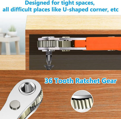 Mini Ratschenschlüssel Magnetisch 110mm 1/4 Zoll Wendeschrauber 10 Schraubendreher-Bits
