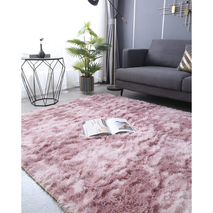 Weicher Hochflor Shaggy Teppich 120x160 cm Rosa Lila