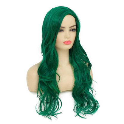 Grüne Locken Wellen Perücke Frauen Cosplay Synthetische Faser