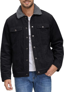 Herren Cordjacke mit Teddyfell-Futter und Cargo Taschen