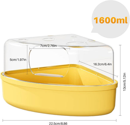 Transparentes Hamster Sandbad Badezimmer Container Gelb