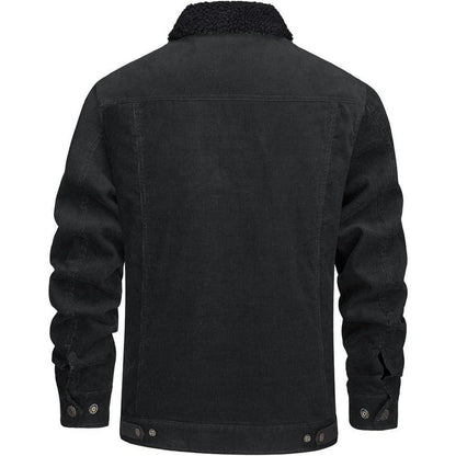 Herren Cordjacke gefüttert mit Teddyfell - Dunkelgrau XL