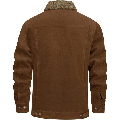 Herren Cordjacke gefüttert mit Teddyfell - Braun