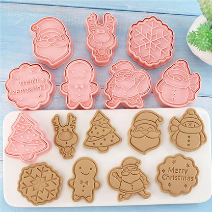Viilich Weihnachtsausstecher 3D Ausstechformen für Weihnachten 8er Set