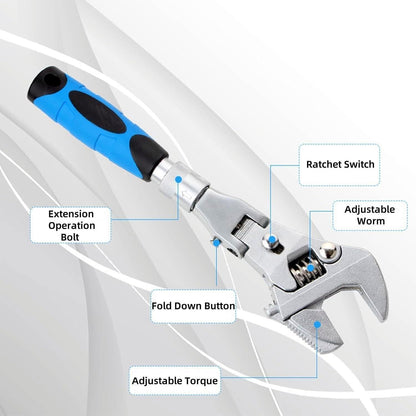 Flexhead Verstellbarer Schraubenschlüssel mit Ratsche, 10 Zoll