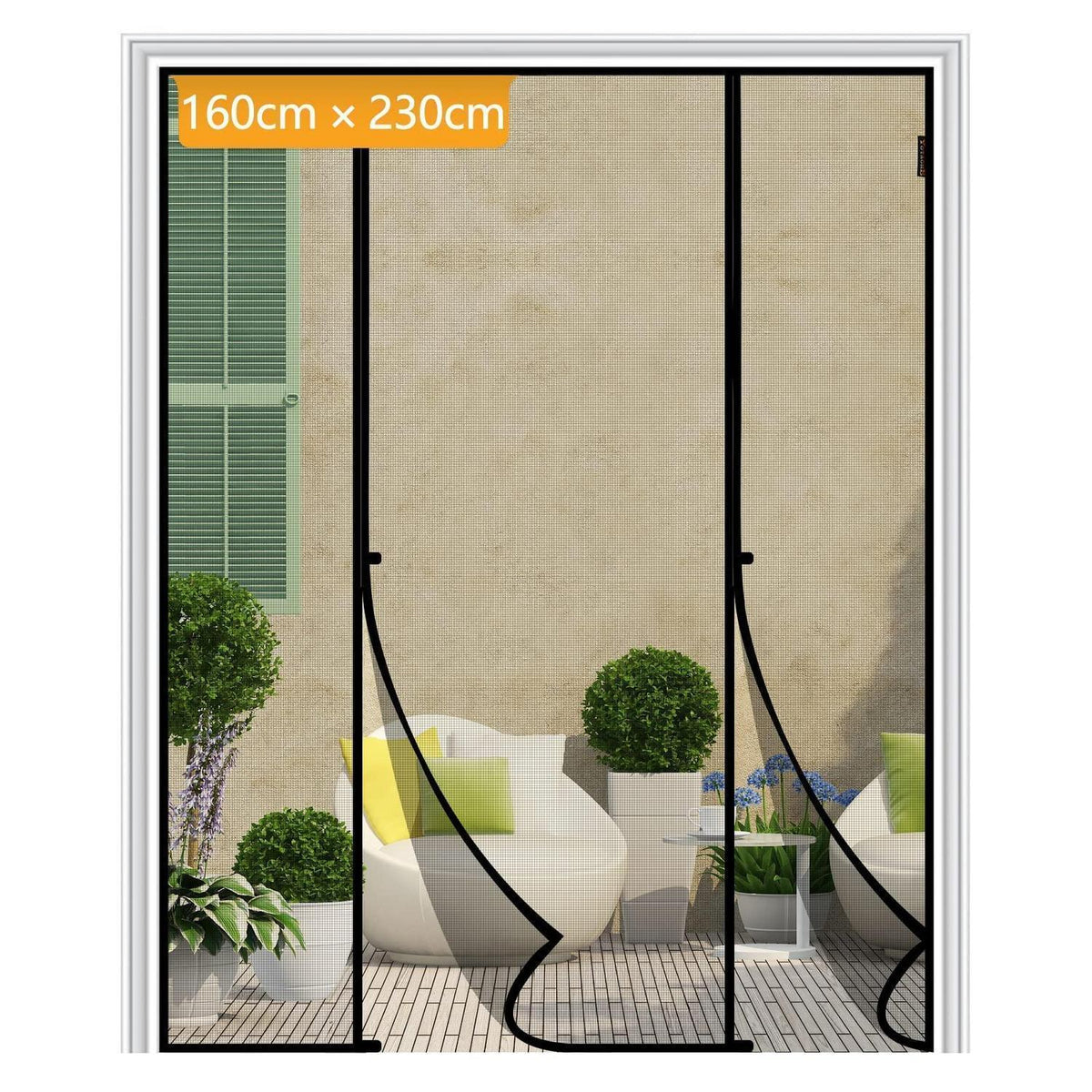 Fliegengitter Tür Magnetisch 160x230cm – Insektenschutz Doppeltür