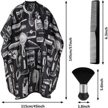 Friseurumhang Set mit Nackenbürste und Kamm, wasserdicht
