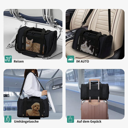 Faltbare Katzentransportbox 50x34x34cm – Tragetasche für Katze & Hund
