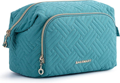 Kosmetiktasche mit Großer Weit Offener Tasche Blau