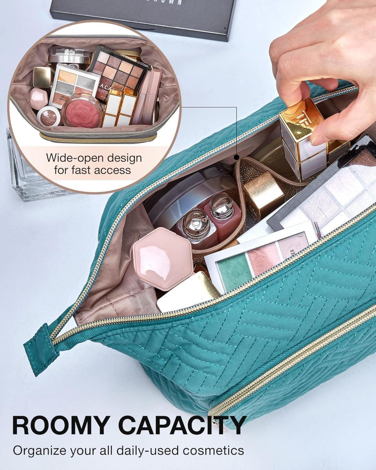 BAGSMART Große Kosmetiktasche Blau wasserabweisend