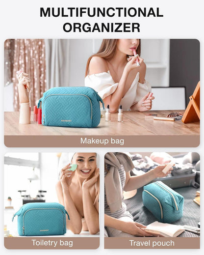BAGSMART Kosmetiktasche Blau Make-up Tasche Reise Organizer