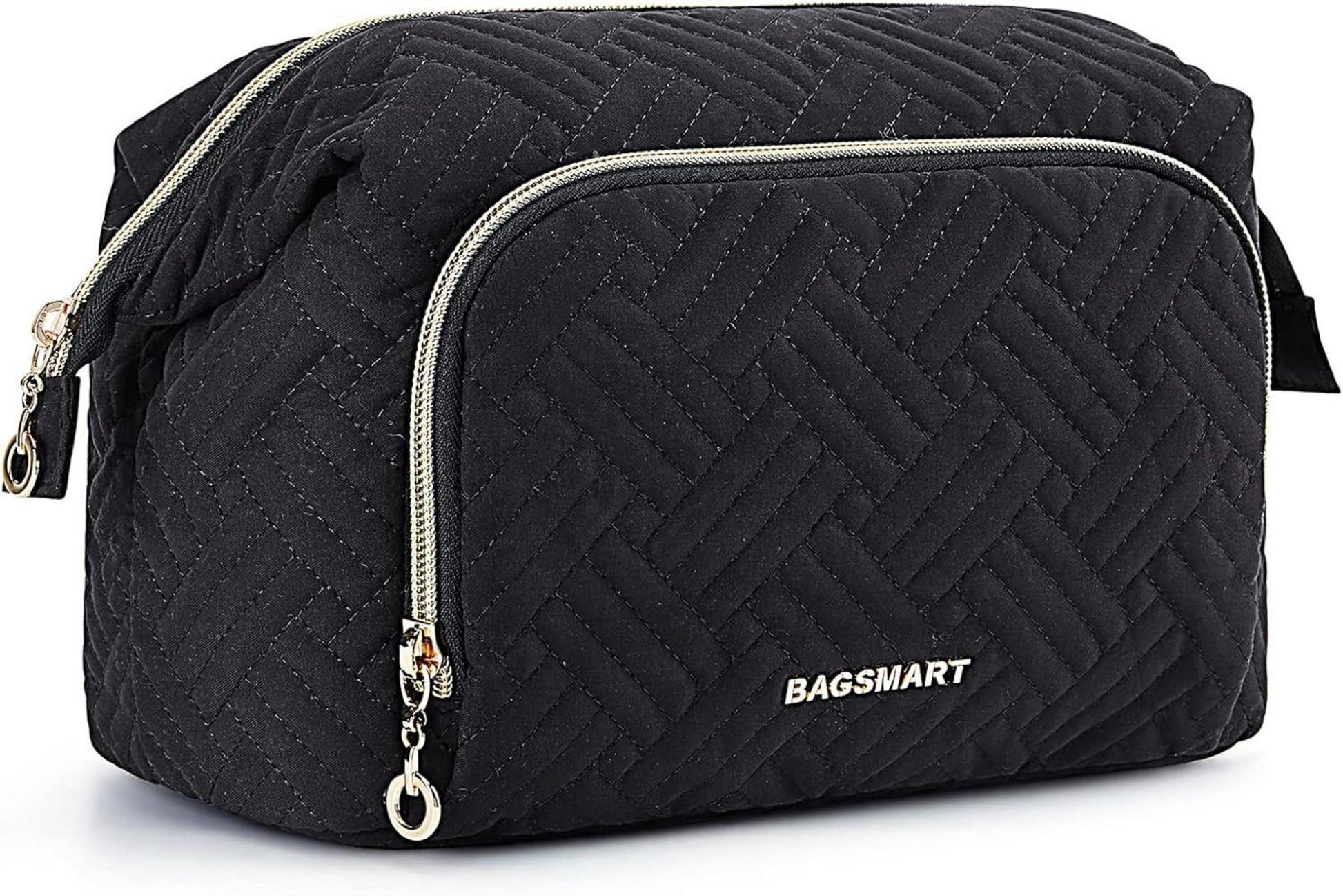 Kosmetiktasche Schwarz für Reisen mit großem Hauptfach
