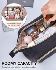 BAGSMART Kosmetiktasche groß, Makeup Bag Reise Schwarz
