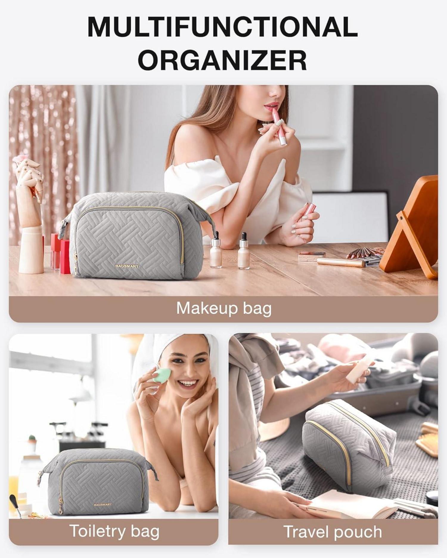 BAGSMART Kosmetiktasche Makeup Bag Reise Toilettenartikel Zubehör Grau