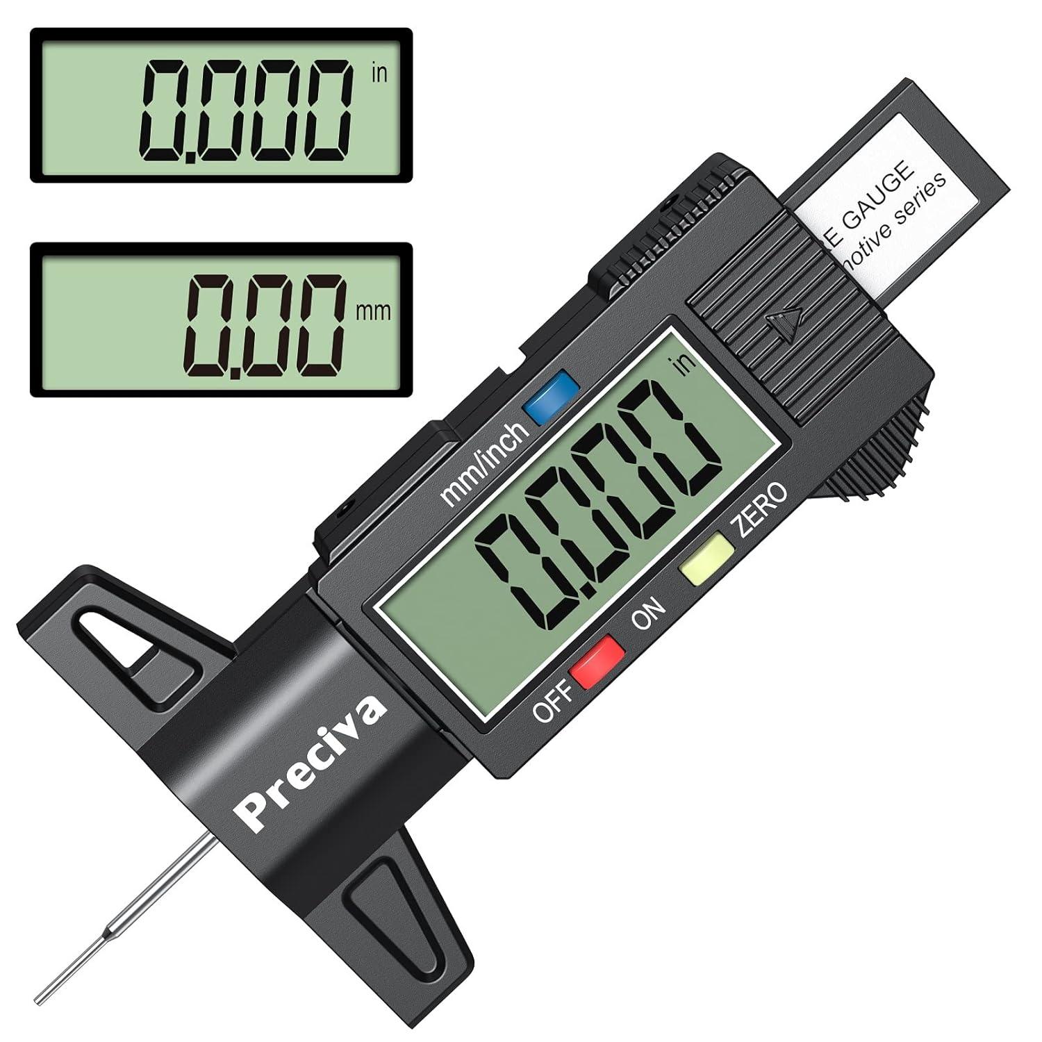 Digitales Reifentiefenmessgerät LCD Display Ersatzbatterie 0-25mm
