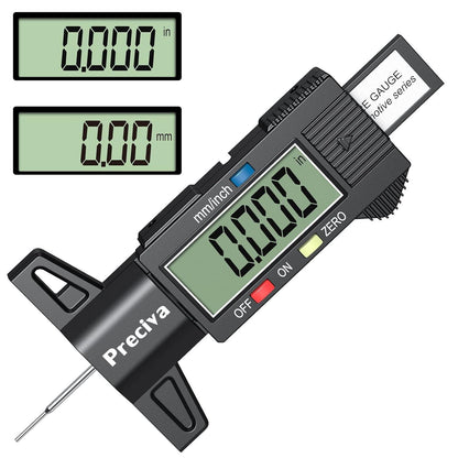 Digitales Reifentiefenmessgerät LCD Display Ersatzbatterie 0-25mm