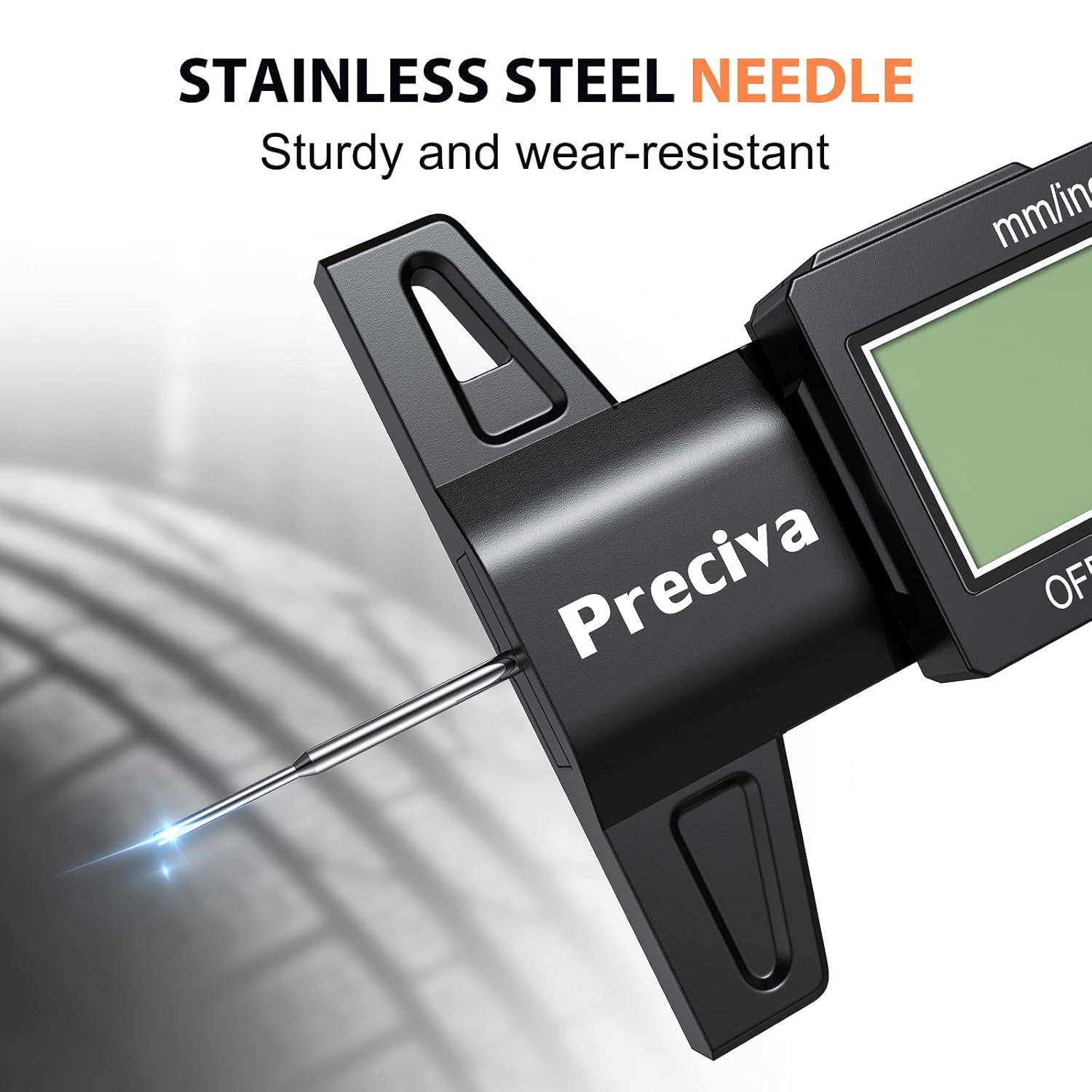 Preciva Reifen Profiltiefenmesser Auto Motorrad LCD 0-25 mm